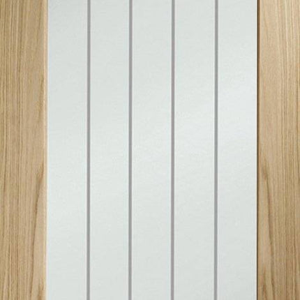Oak Suffolk Essential P10 Clear Etched Glass Unfinished Door