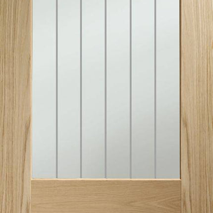 Oak Suffolk Essential 2XG Clear Etched Glass Unfinished Door
