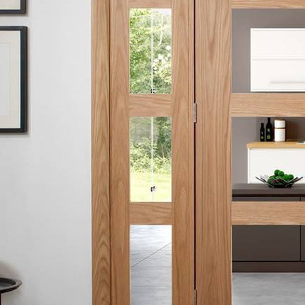 Oak Shaker With Clear Glass Unfinished Door
