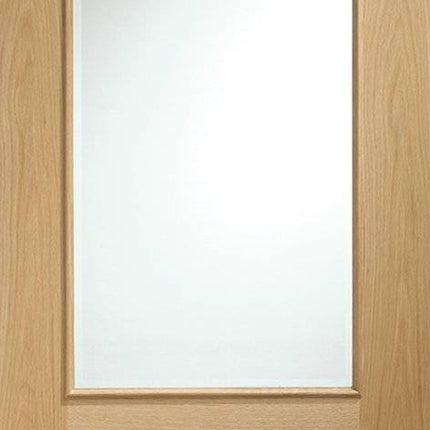 Oak Andrea With Clear Bevelled Glass And Raised Mouldings Unfinished Door