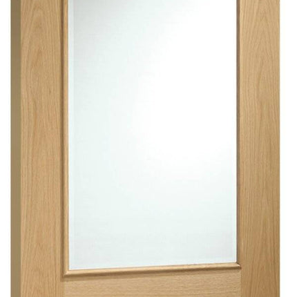 Oak Andrea With Clear Bevelled Glass And Raised Mouldings Unfinished Door