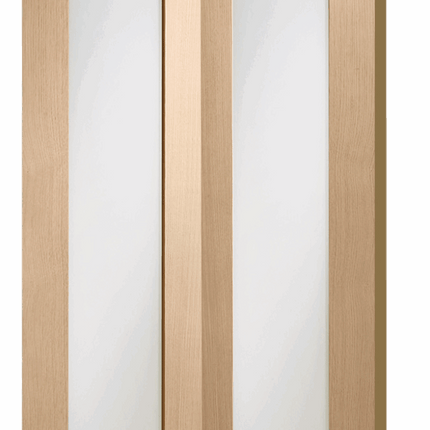Oak Pattern 10 With Clear Glass Unfinished Bi-Fold Door