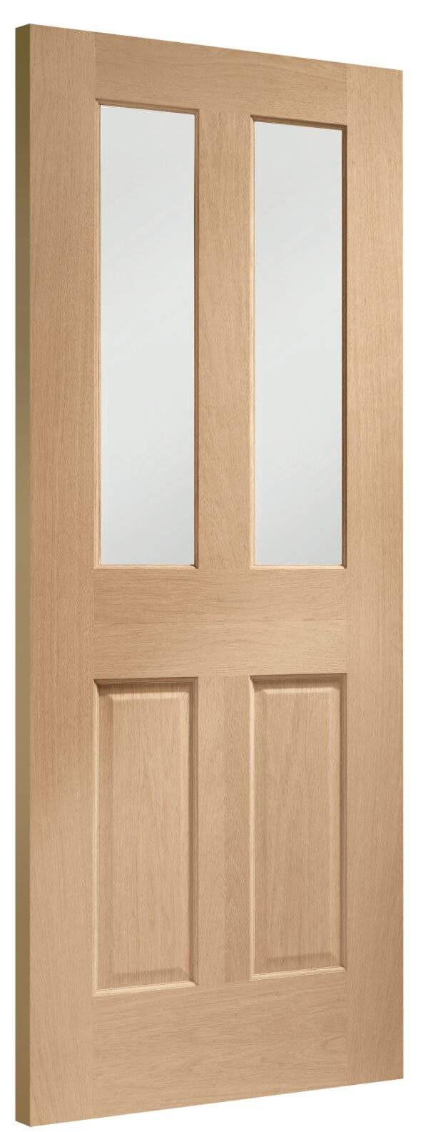 Oak Malton With Clear Bevelled Glass Unfinished Door