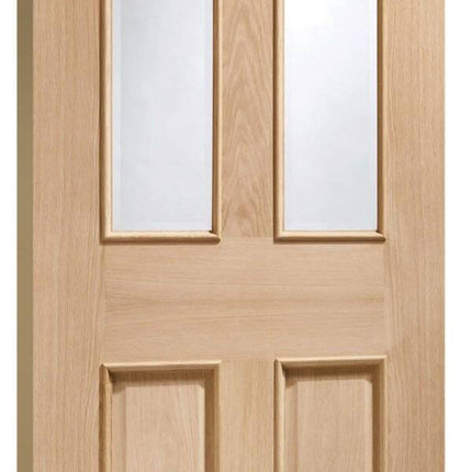 Oak Malton With Clear Bevelled Glass And Raised Mouldings Unfinished Door