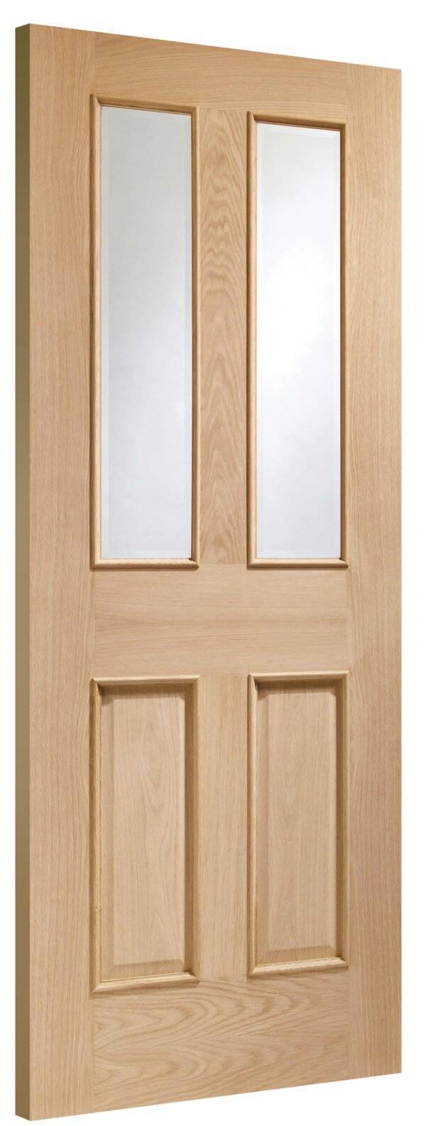 Oak Malton With Clear Bevelled Glass And Raised Mouldings Unfinished Door