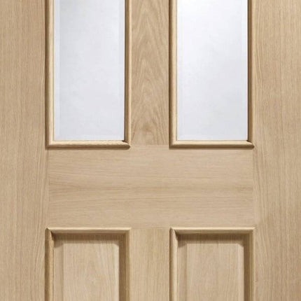 Oak Malton With Clear Bevelled Glass And Raised Mouldings Unfinished Door