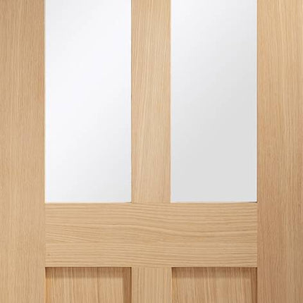 Oak Malton Shaker With Clear Glass Unfinished Door