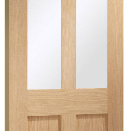 Oak Malton Shaker With Clear Glass Unfinished Door