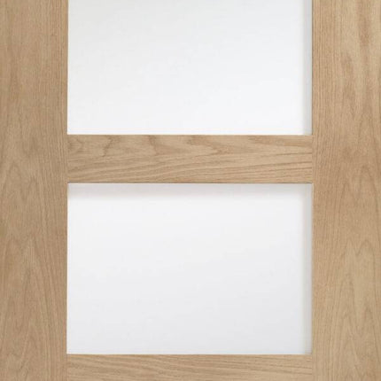 Oak Shaker With Clear Glass Unfinished Door