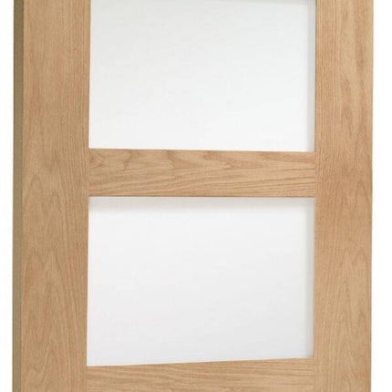 Oak Shaker With Clear Glass Unfinished Door