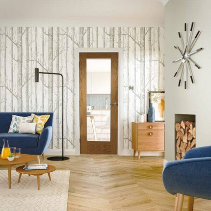 Oak Pattern 10 With Clear Glass Pre-Finished Door