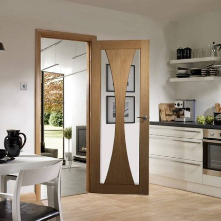 Oak Verona With Clear Glass Pre-Finished Door