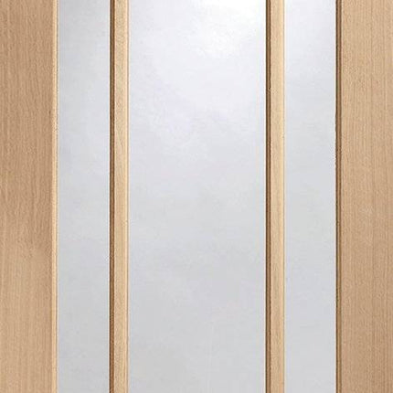 Oak Worcester With Clear Glass Unfinished FD30 Fire Door