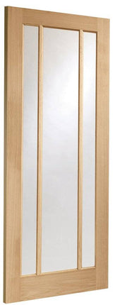 Oak Worcester With Clear Glass Unfinished FD30 Fire Door