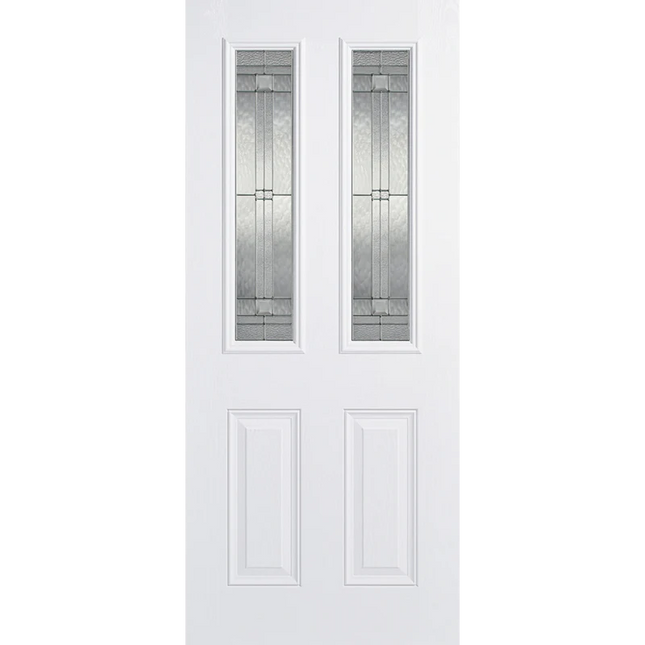 White Malton Glazed 2L GRP Door