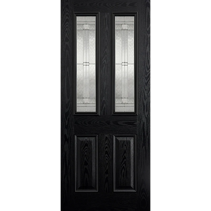 Black Malton Glazed 2L GRP Door