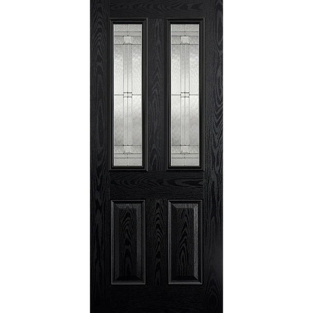 Black Malton Glazed 2L GRP Door