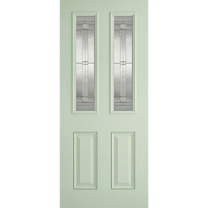 Green Malton Glazed 2L GRP Door