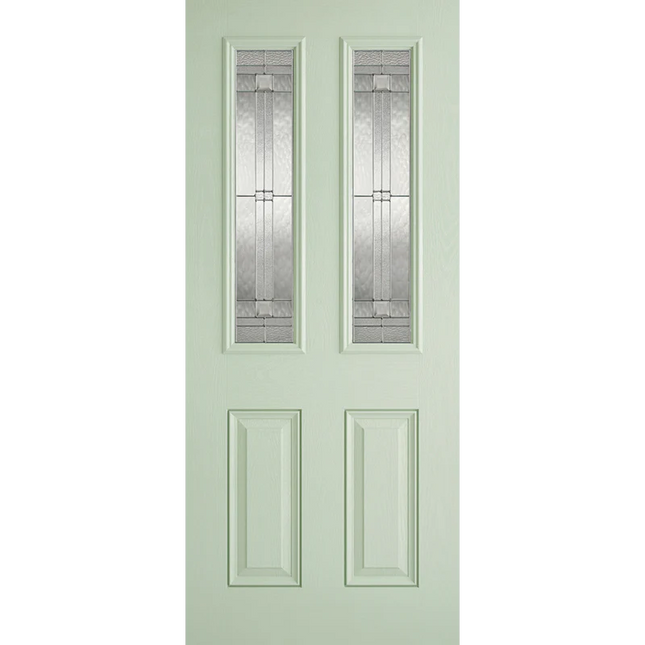 Green Malton Glazed 2L GRP Door