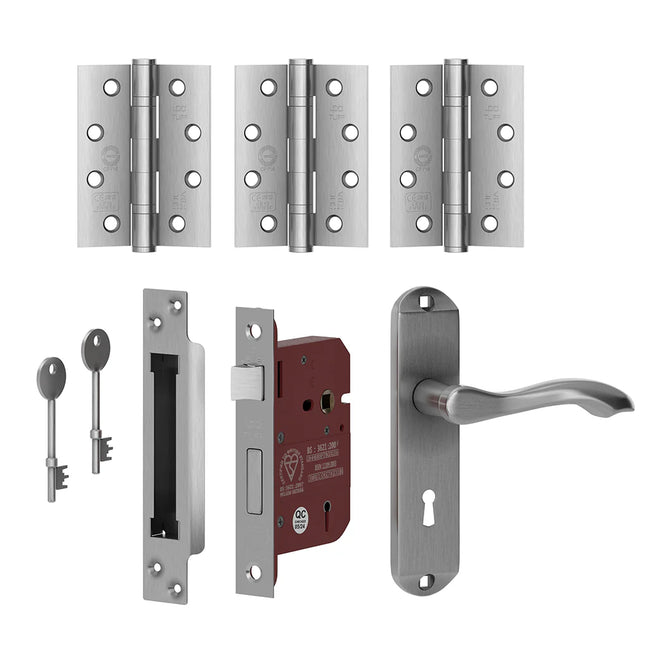 External Satin Chrome Handle Hardware Pack