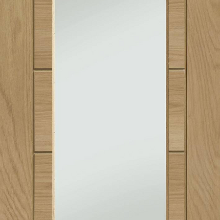 Oak Palermo Essential 1 Light Clear Glazed Pre-Finished Door