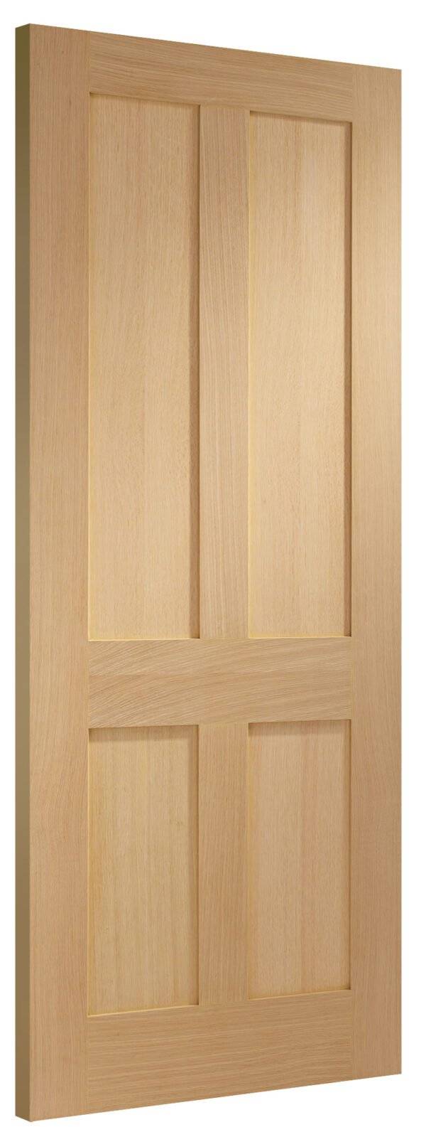 Oak Victorian Shaker 4 Panel Unfinished FD30 Fire Door