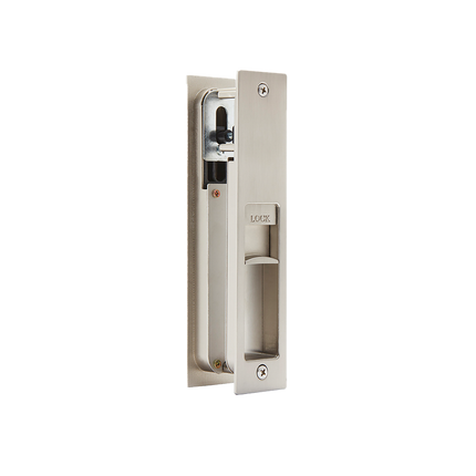 Gemini Satin Chrome Pocket Door Privacy Sliding Lock