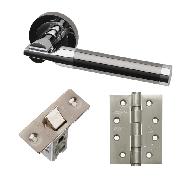 Vega Polished Black/Chrome Handle Hardware Pack