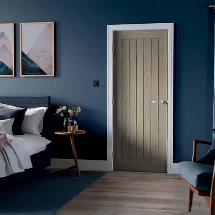 Light Grey Belize Pre-Finished FD30 Fire Door