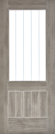 Light Grey Laminate Mexicano Clear Glazed Pre-Finished Door