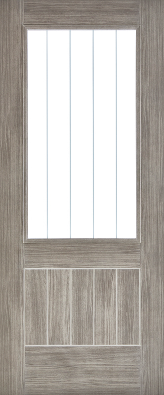 Light Grey Laminate Mexicano Clear Glazed Pre-Finished Door