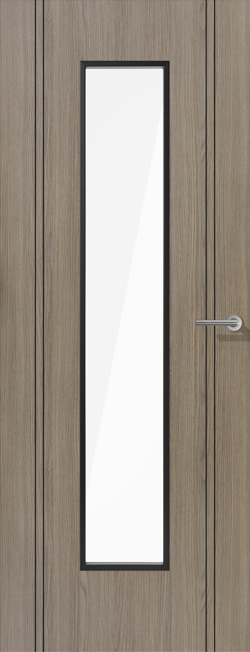 Light Grey Laminate Monaco Clear Glazed Pre-Finished Door
