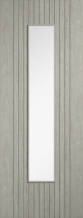 Light Grey Laminate Sydney Clear Glazed Pre-Finished Door