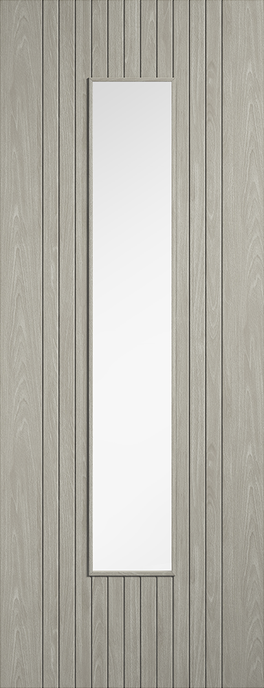 Light Grey Laminate Sydney Clear Glazed Pre-Finished Door