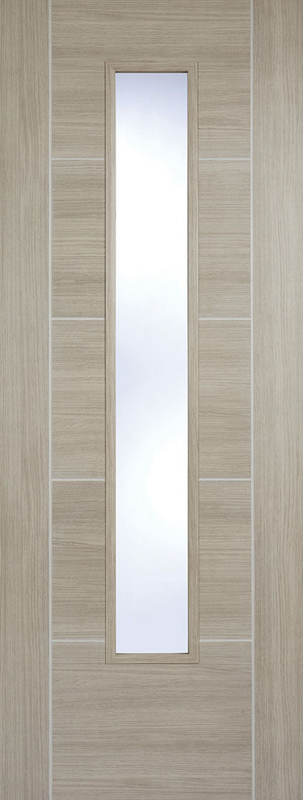 Light Grey Laminate Vancouver Clear Glazed Pre-Finished Door