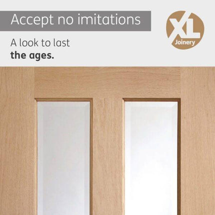 Oak Malton With Clear Bevelled Glass Unfinished Door
