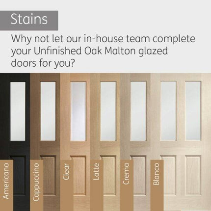 Oak Malton With Clear Bevelled Glass Unfinished Door