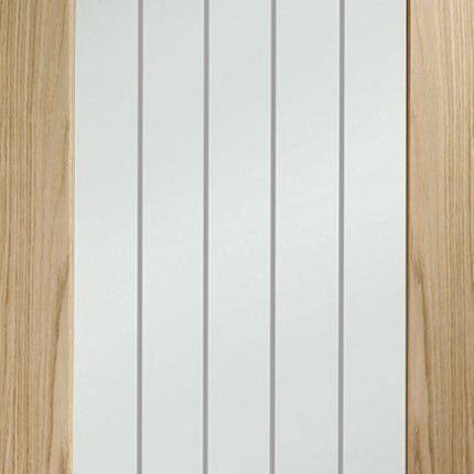 Oak Suffolk Original Unfinished Pattern 10 Clear Etched Glass FD30 Fire Door