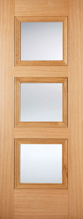 Oak Amsterdam Clear Glazed Pre-Finished Door