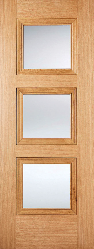 Oak Amsterdam Clear Glazed Pre-Finished Door