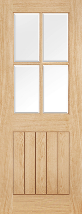 Oak Belize Clear Glazed 4L Unfinished Door