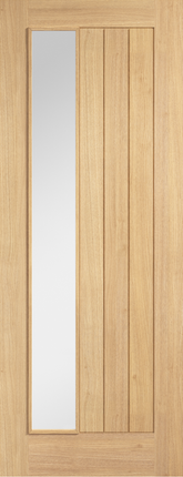 Oak Belize Clear Glazed Offset Unfinished Door