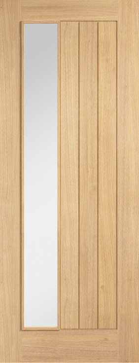 Oak Belize Clear Glazed Offset Unfinished Door