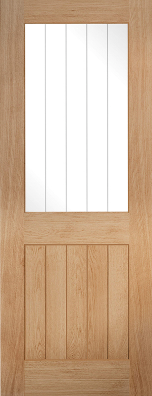 Oak Belize Clear Glazed 1L Unfinished Door