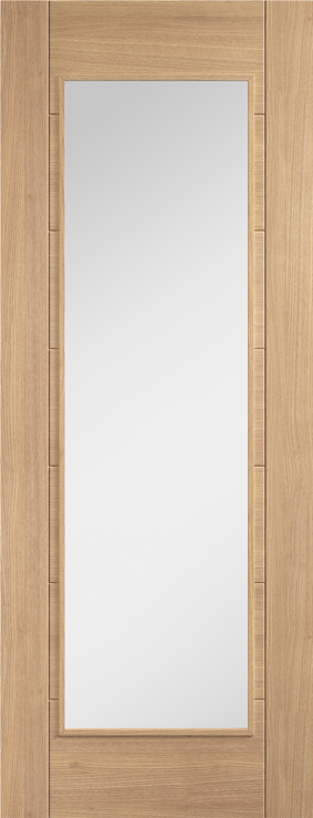 Oak Carini Clear Glazed 1L Unfinished Door