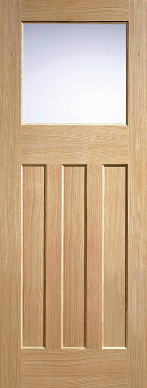 Oak DX30's Style Frosted Glazed 1L Unfinished Door