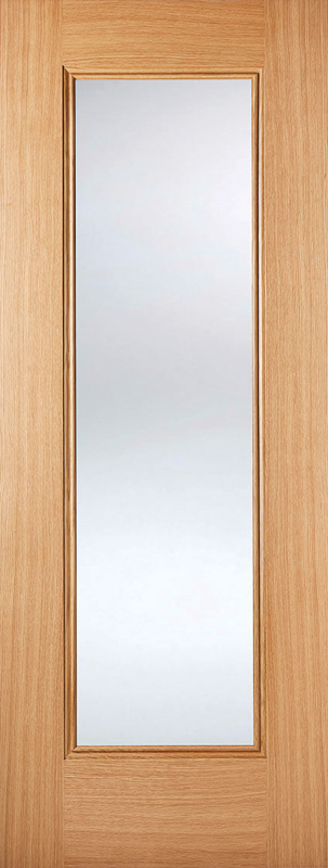 Oak Eindhoven Clear Glazed 1L Pre-Finished Door