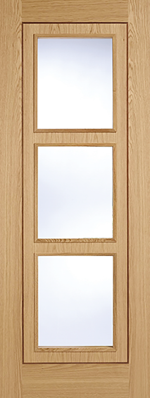 Oak Inlay Clear Glazed 3L Pre-Finished Door
