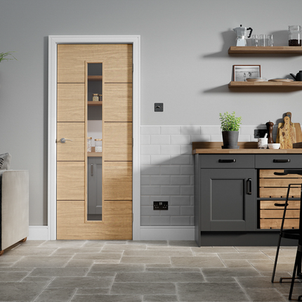 Oak Lille Clear Glazed 1L Pre-Finished Door