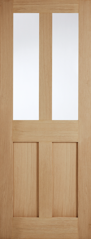 Oak London Clear Glazed Unfinished Door